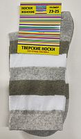 Носки жен. "Полоска" (серый,белый,фисташковый)